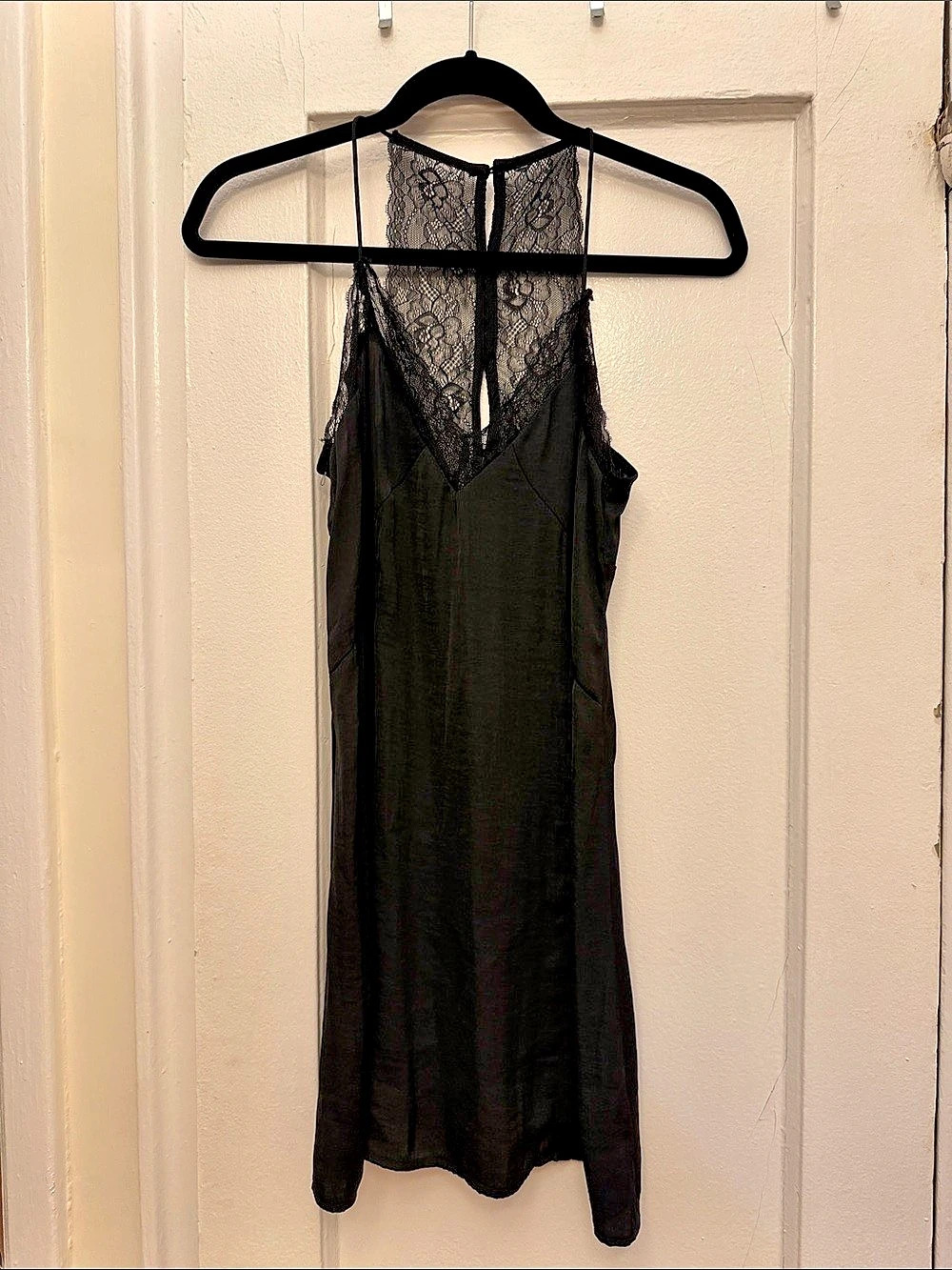 Black Satin Mini Dress Size XS Like New